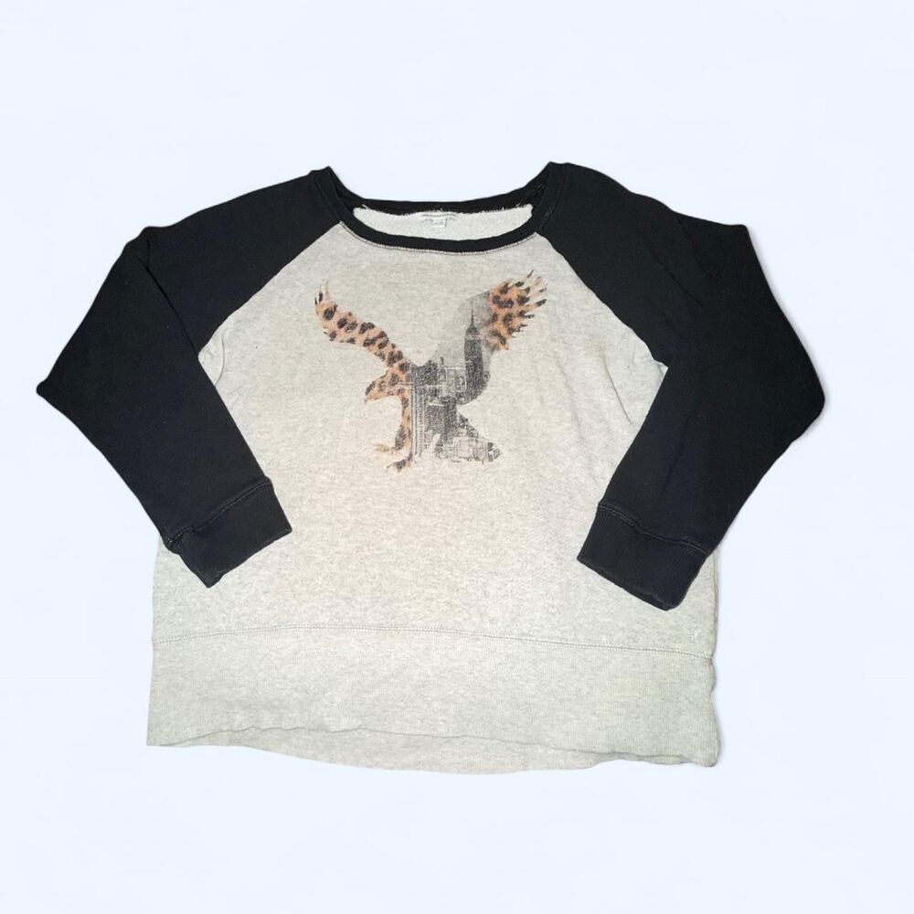 American-eagle-outfitters Women's Black and Grey Sweatshirt
